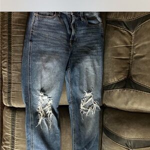 Hollister Women's High Rise Distressed Blue Jeans